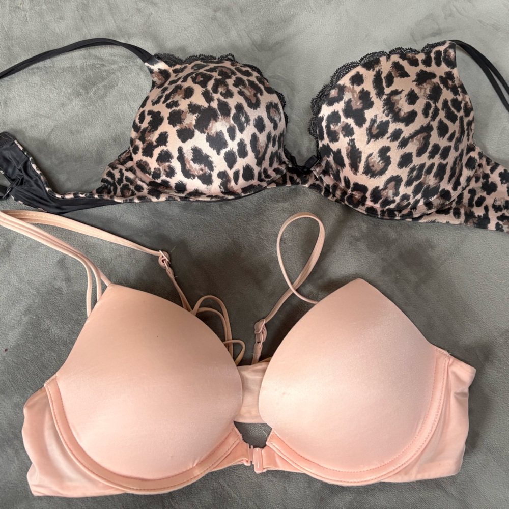 Leopard Print and Nude Bra Set
